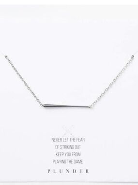 Plunder Silver Bar Layering Necklace Set of Two NWT